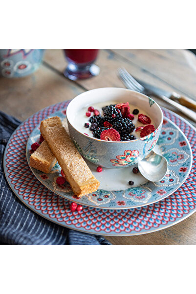 Pip Studio Flower Festival Mavi Porselen Yemek Tabağı 26,5 Cm