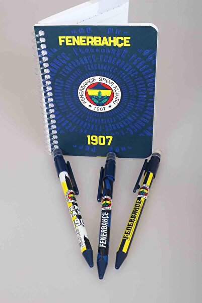 Fenerbahçe LİSANSLI FENERBAHÇE SERT KAPAK BLOKNOT VE VERSATİL UÇLU KALEM 0.7 ...