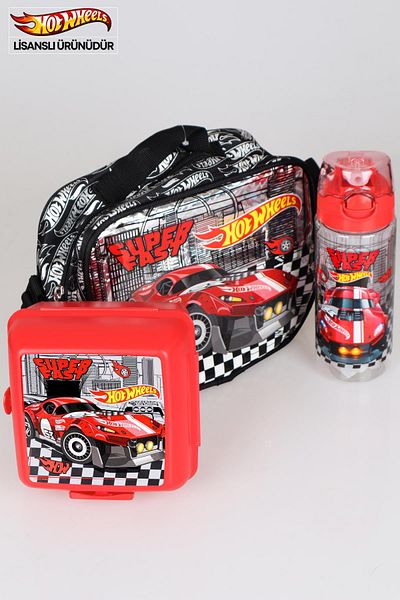 HOT WHEELS New Season Licensed Lunch Box with Decomus, 2-Tier Lunch Box and 500 ml Flask