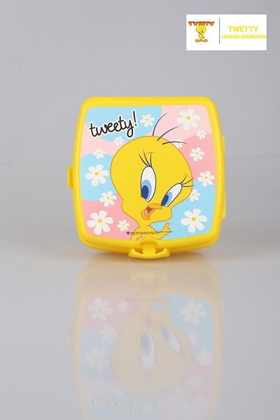 TWEETY طقم طعام تويتي مرخص، وعاء تغذية، علبة فرشاة أسنان وقارورة تريتان 3 قطع