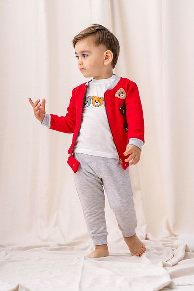 ZİMBOO - 3-Piece Set with 3 Bear Regulated Quilted Baby Boy Cardigan
