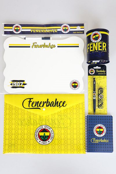 Fenerbahçe ملف سريع مرخص للموسم الجديد - لوحة مذكرة، لوحة كتابة، حصالة على شكل حيوان ومجموعة أقلام