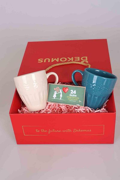 DEKOMUS With Gift Box Teachers' Day Special Design 2-Piece Porcelain Mug