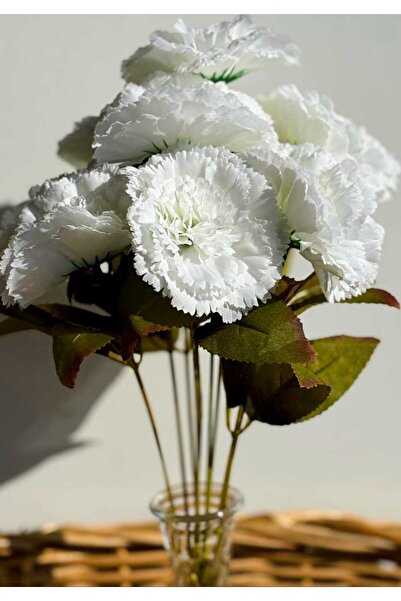 OSO HOME OSOHOME 11 فرعًا من زهرة القرنفل الاصطناعية الفاخرة ذات اللون الأبيض...