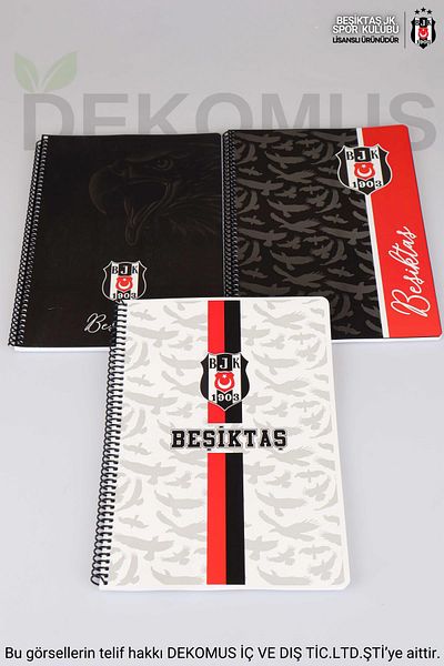 Beşiktaş Licențiat Besiktas - Caiet A4 cu dungi spirale, 72 de coli cu copertă