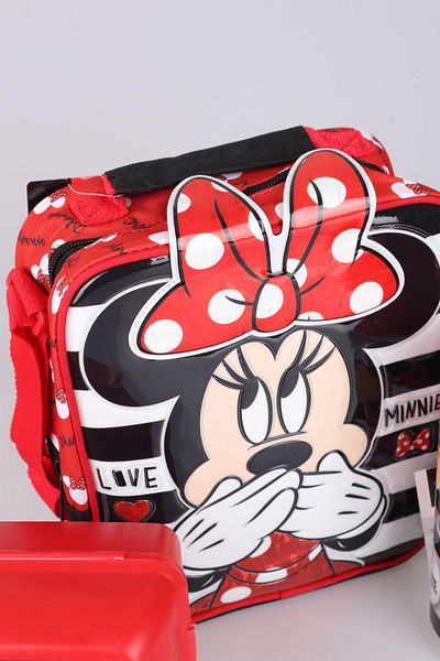 Minnie Mouse الموسم الجديد - مجموعة تغذية بتصميم ميني ماوس بسعة 500 مل، صندوق غداء وحاوية مرخصة