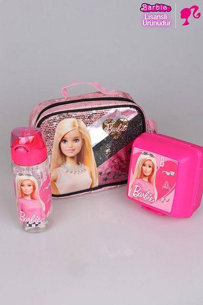 Barbie DEKOMUS Licensed Barbie Mysterious Parilts - "College" Lunchbox, 500 ML Water Bottle and B