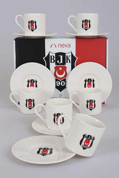 Beşiktaş Licensed Turkish Coffee Cup Set for 6 People