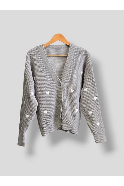 ENDAMIM 3 Button Short Knitted Cardigan