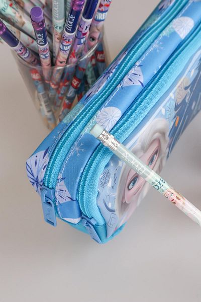 ELSA Dekomus Licensed - 2 bucăți Frozen Pen Bag, creion și ascuțitor de creion cu model de stea