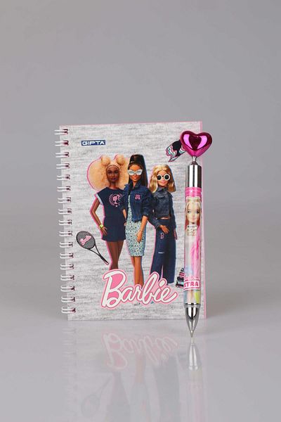 Barbie Licensed Lined Notepad and Heart Head Tip Pen 0.7 Mm 2-Piece