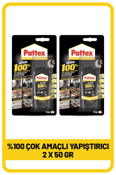 Pattex %100 Çok Amaçlı Yapıştırıcı, 50g X 2 Adet