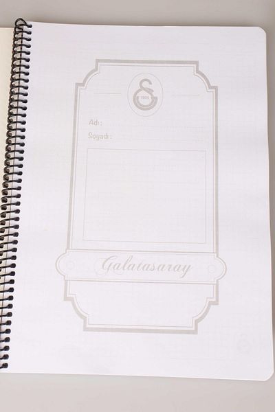 Galatasaray "Dekomus Pocket Notebook Gifted" Licensed "Single" Spiral Checkered A4 Cardboard Cover 72 Sheets