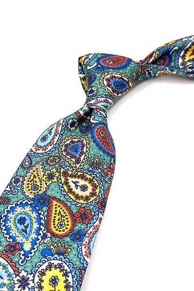 Kravatkolik Multicolor Shawl Pattern Italian Silk Tie İk1686