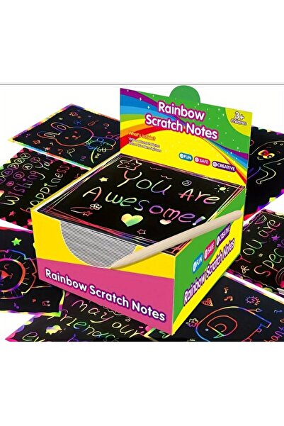 Puti not kağıdı-rainbow scratch notes-5 adet