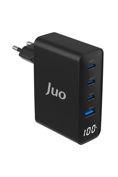 Juo 100w Gan Led Ekranlı 3 Type-c Usb-a Hızlı Şarj Cihazı Iphone & Macbook & Notebook Şarj Aleti