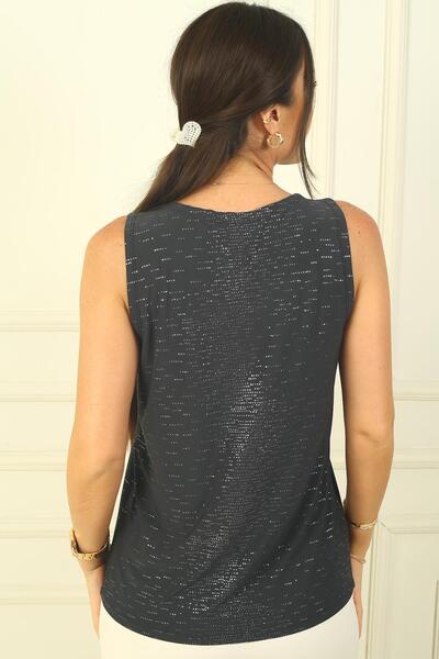 By Saygı Glittery Lycra μπλούζα με λαιμόκοψη V-Gathered