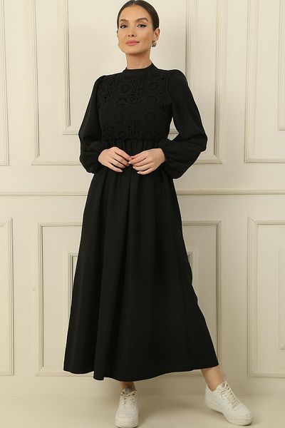 By Saygı Rochie Lungă Efect In dantelă
