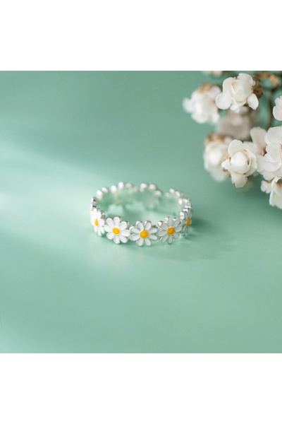 MURASSA BUTİK Papatya Desen Tambur Yüzük