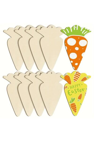 Bir Reklam Çocuklar İçin Ahşap Boyama Boyanabilir Havuç Figürü Çocuk Etkinlik...