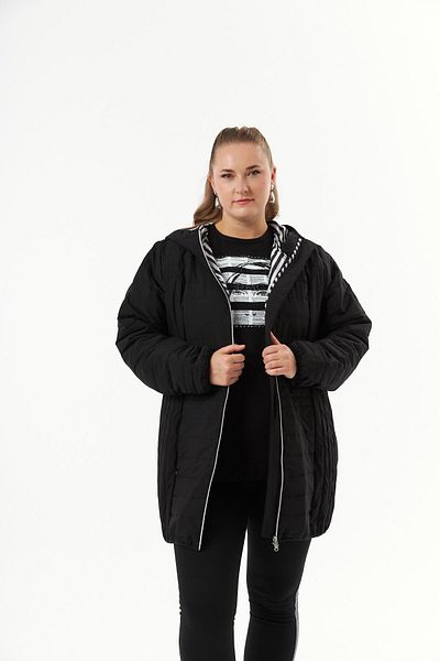 RMG Plus Size Toast Quilted Coat Black