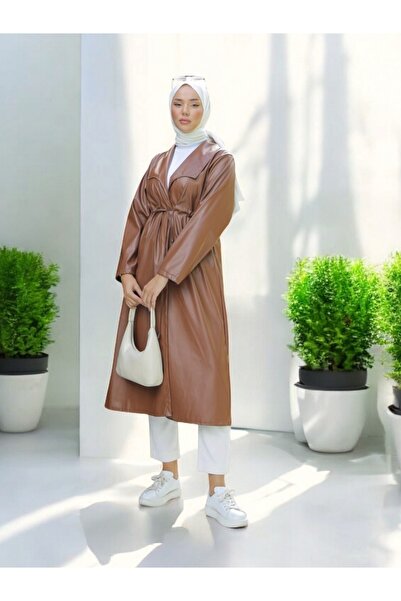 Modamorfo Tünel Bağcıklı Çift Cepli Deri Kap -taba