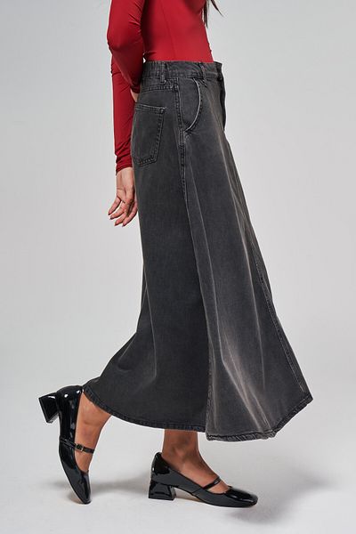 its basic Women's Smoke Color a Type Cut 100% Cotton Denim Skirt