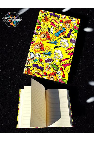 tiny hands A5 Size Comic Book Themed Notebook Typesetting Notebook Hard Cover