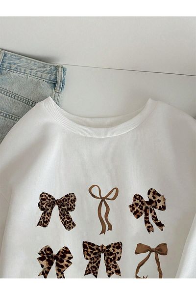 Vordevia Ribbons Printed Oversize Sweatshirt