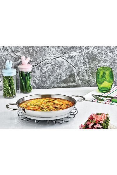 SAFINOX Stainless Steel Italian Omelet Sahan 24X3.5 Cm-1.4 Liter