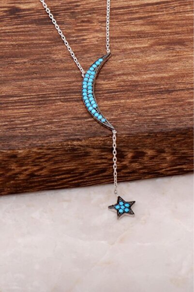 Sümer Telkari Ay Yıldız Rodyumlu Gümüş Kolye 1670