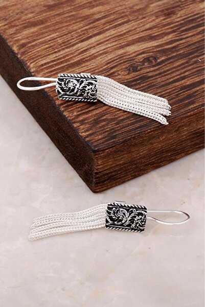 Sümer Telkari Midyat Hasırı Elişi Gümüş Tasarım Küpe 2619