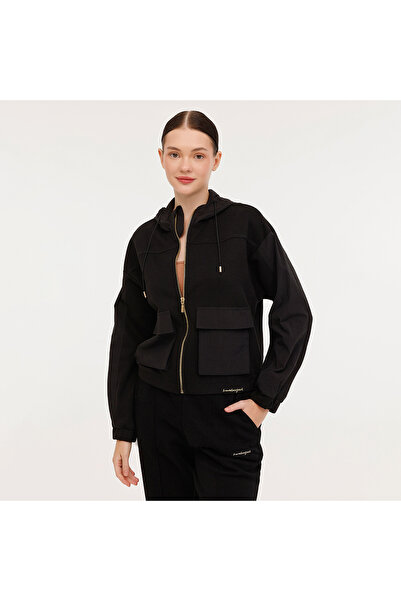 lumberjack سترة نسائية سوداء بغطاء للرأس من Mabel