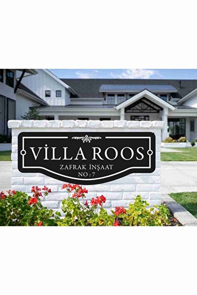 zafrakreklam Villa - Mülk  Apartman İsimliği - Apartman Tabelası Alümünyum 80x30 cm 1.Sınıf Kalite