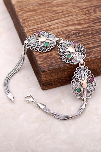 Sümer Telkari Laleli Telkari İşlemeli Gümüş Bileklik 2939