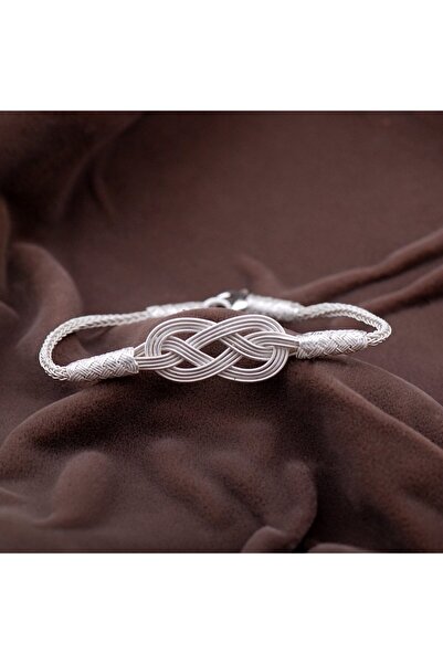 Sümer Telkari Kazaziye El Sarması Gümüş Bileklik 2084