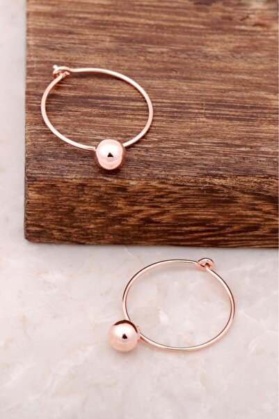 Sümer Telkari Rose Gümüş Top Halka Küpe 4167