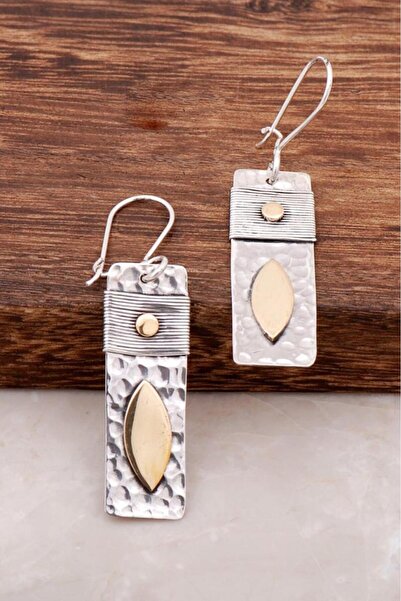 Sümer Telkari Babil Motifli Çekiç Dövme Gümüş Küpe 1565