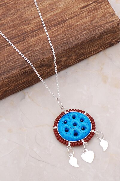 Sümer Telkari Süryani Nazar Boncuğu Gümüş Kolye 3669