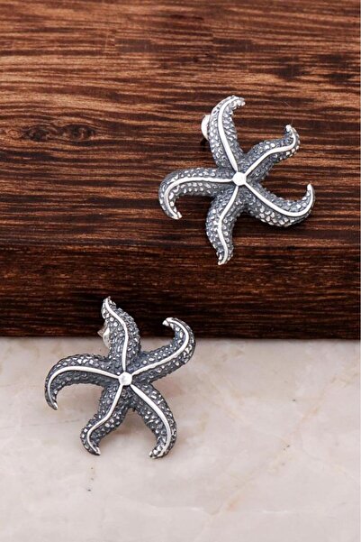 Sümer Telkari Deniz Yıldızı Tasarım Elişi Gümüş Küpe 4275