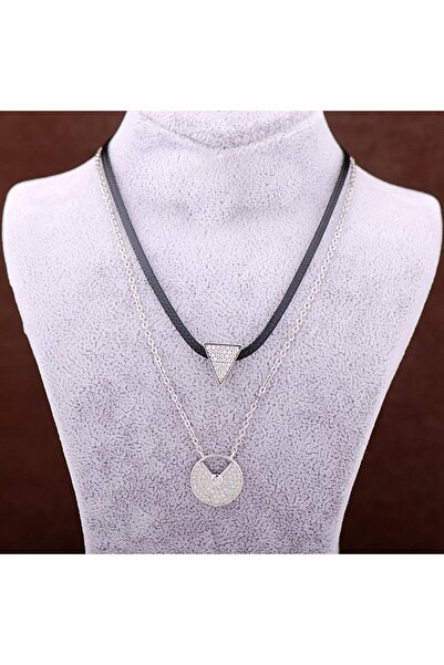 Sümer Telkari Üçgen Tasarımlı Choker Gümüş Kolye 3439