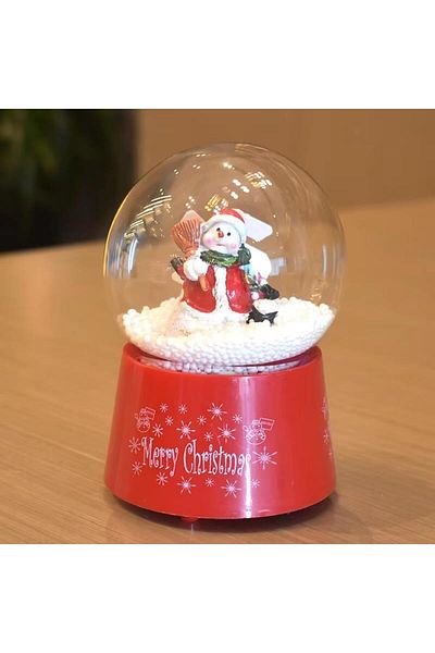 CajuArt Christmas Themed Globe Bell Jar - Automatic Blowing Gift Decor with Lights and Music