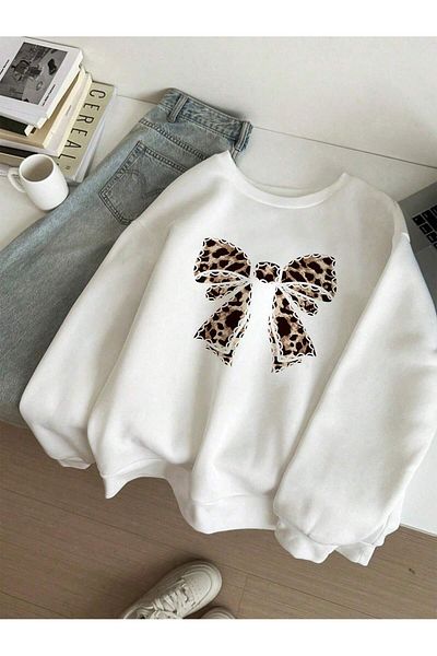 Vordevia Ribbon Printed Oversize Sweatshirt