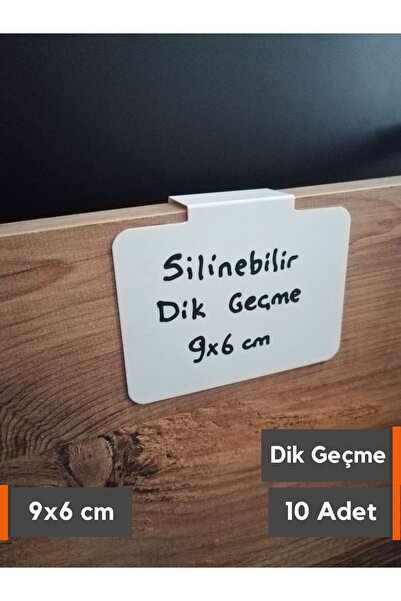 Şeffaf Etiket Stilski beli PVC štift - 10 komada, 9x6 cm, 20 mm ugradiva tabl...