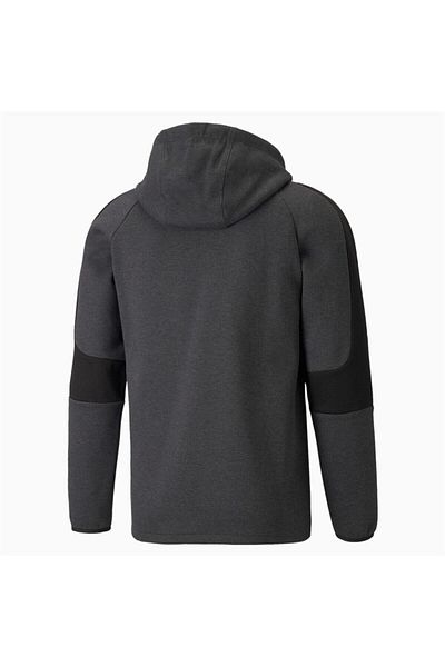 Puma Ανδρικό γκρι μπουφάν με κουκούλα Full Zip Evostripe Core