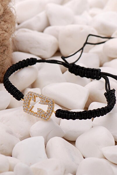 Sümer Telkari Haç Altın Yaldızlı Makrome Gümüş Bileklik 3891