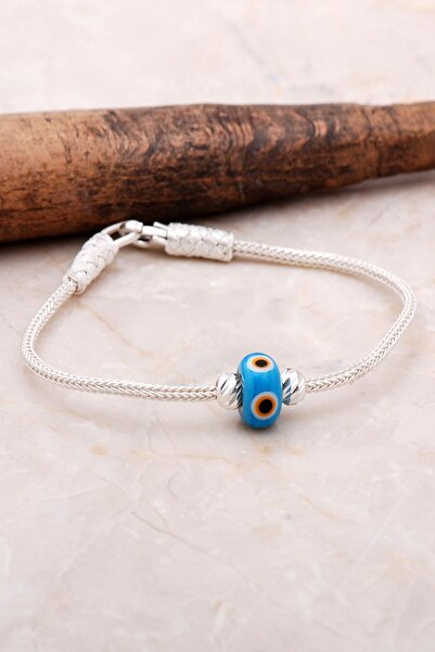 Sümer Telkari Kazaziye Dorissa Nazar Boncuklu Gümüş Bileklik 3455