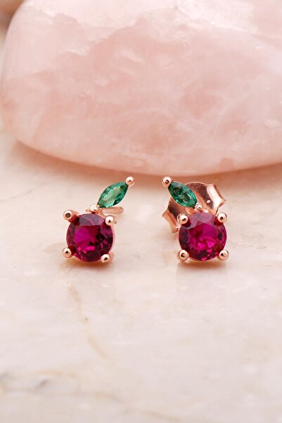 Sümer Telkari Elma Rose Mini Gümüş Küpe 5398