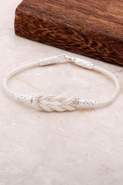 Sümer Telkari Kazaziye Işlemeli Sonsuzluk El Sarması Gümüş Bileklik 3261