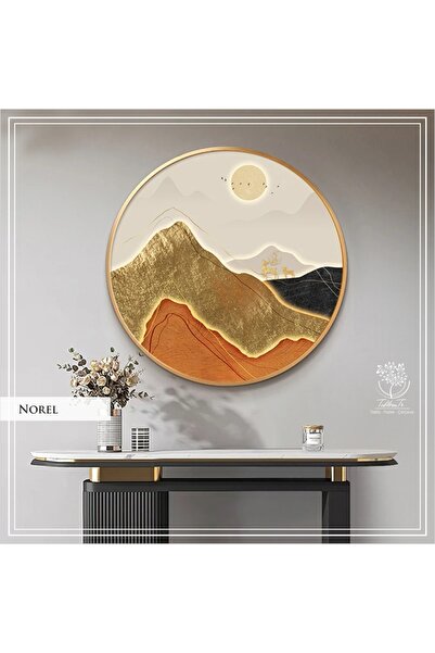 Tablomtr Metal Çerçeveli Gerçek Camlı Yuvarlak TabloNorelA Tekli